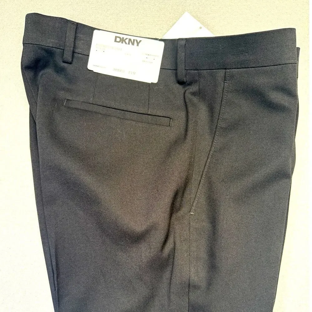 DKNY Men's Duran Modern-Fit Solid Suit Pants black 31X32 $95